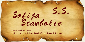 Sofija Stambolić vizit kartica